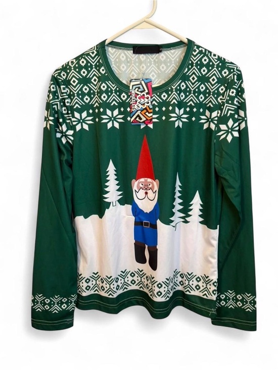 Tops - Green Gnome Christmas Sweater Long Sleeve Shirt